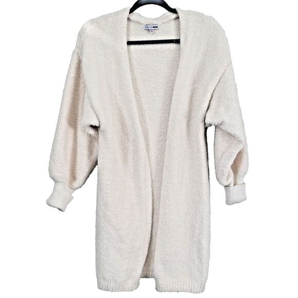 Fashion Nova Women's Cozy Ultra Soft Cardigan Sweater Sz XS Open Long Line Cream - Picture 1 of 11